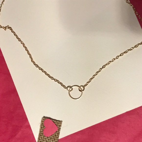 Gold Circle Necklace Gift Minimalist Jewelry - Picture 4 of 4